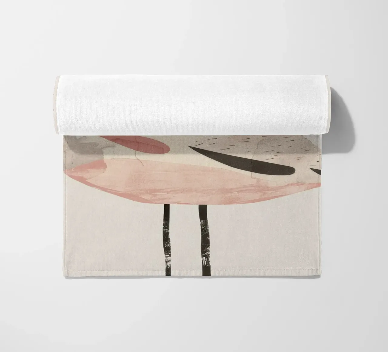 Graceful Flamingo in Dreamy Pastel Hues beach towel by DesignDoodle