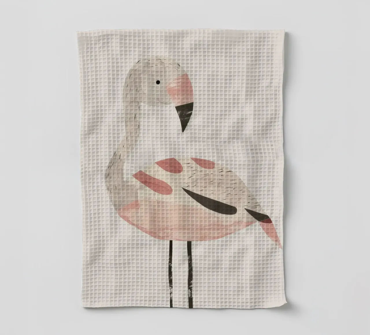 Flamant gracieux dans des tons pastel de rêve torchon de DesignDoodle