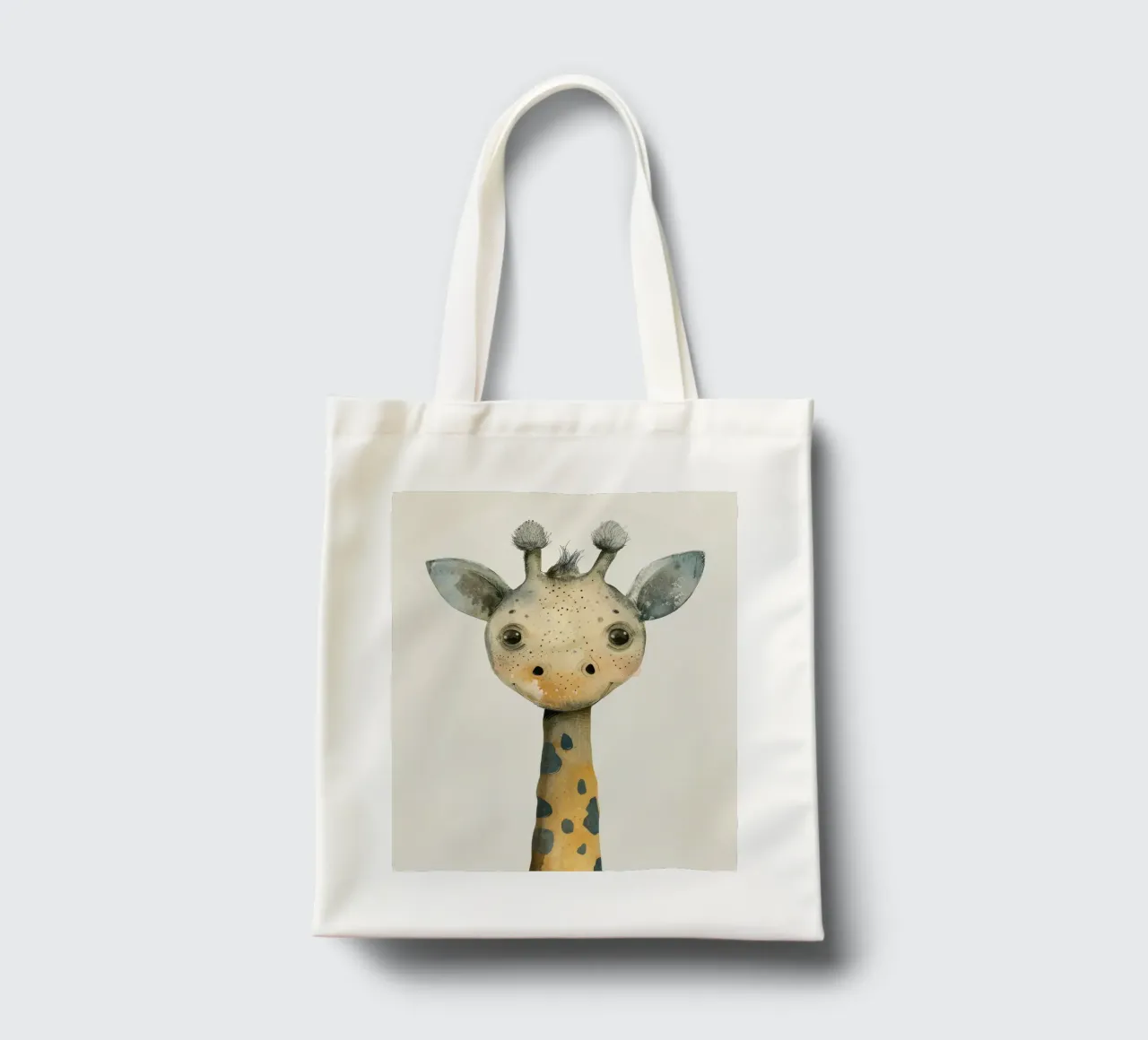 Elegante giraffa dalle curve delicate e dalle linee morbide borsa in juta da DesignDoodle