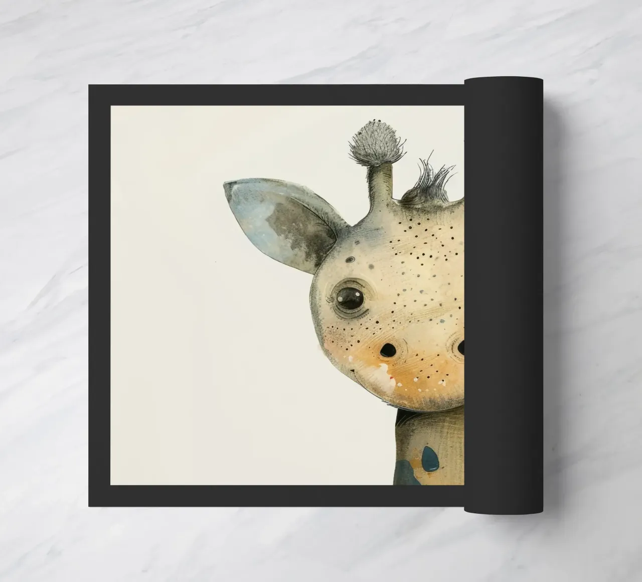 Elegante giraffa dalle curve delicate e dalle linee morbide zerbino da DesignDoodle