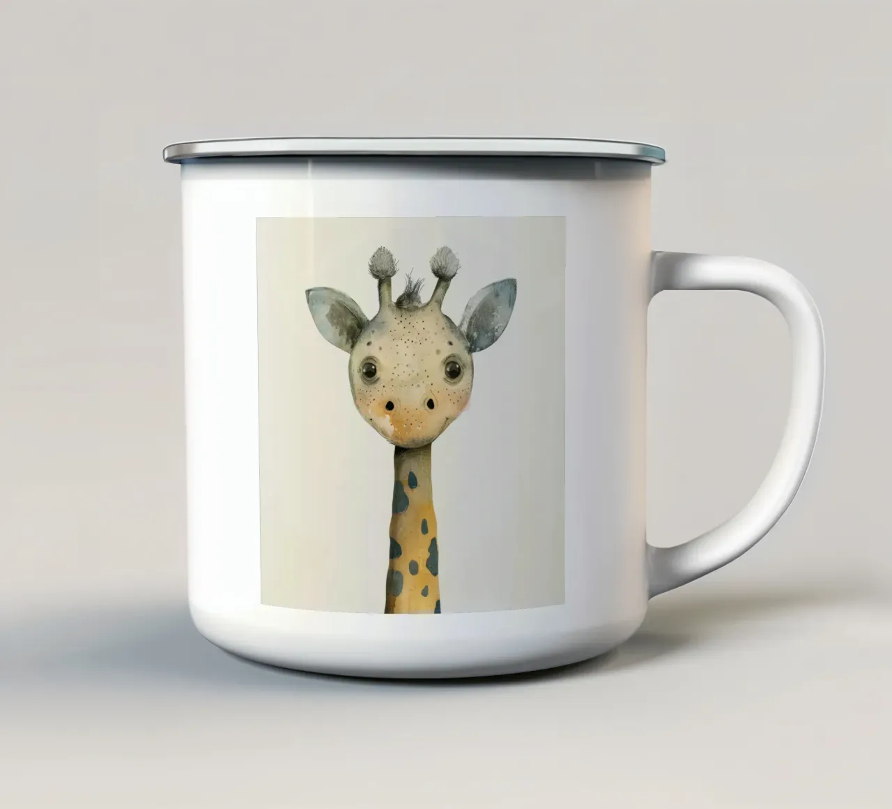Elegante giraffa dalle curve delicate e dalle linee morbide tazza in smalto da DesignDoodle