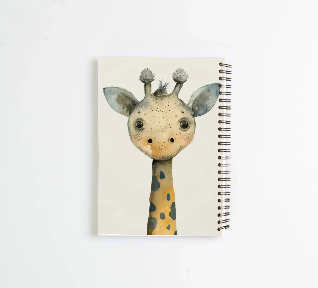 Elegant Giraffe with Gentle Curves and Soft Lines spiral notebook by DesignDoodle