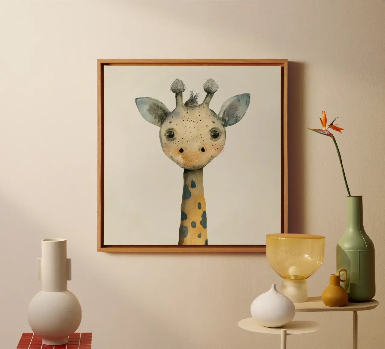 Elegant Giraffe with Gentle Curves and Soft Lines canvas by DesignDoodle