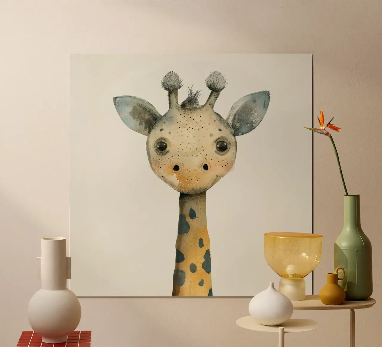 Girafe élégante aux courbes et lignes douces poster de DesignDoodle