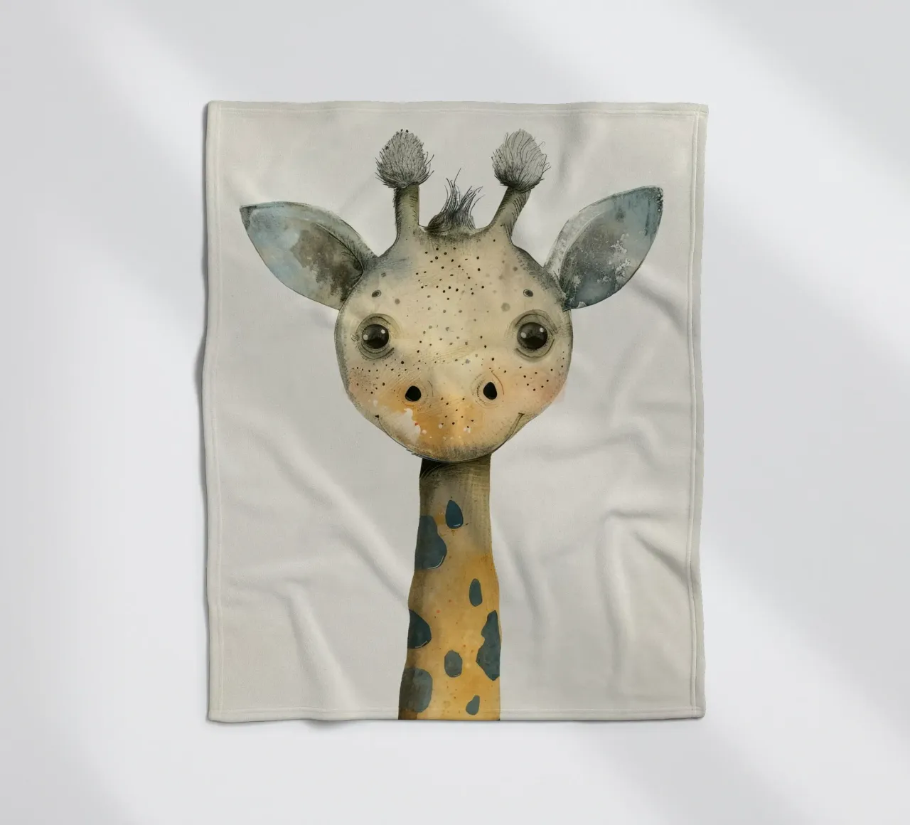 Elegant Giraffe with Gentle Curves and Soft Lines fleece blanket by DesignDoodle