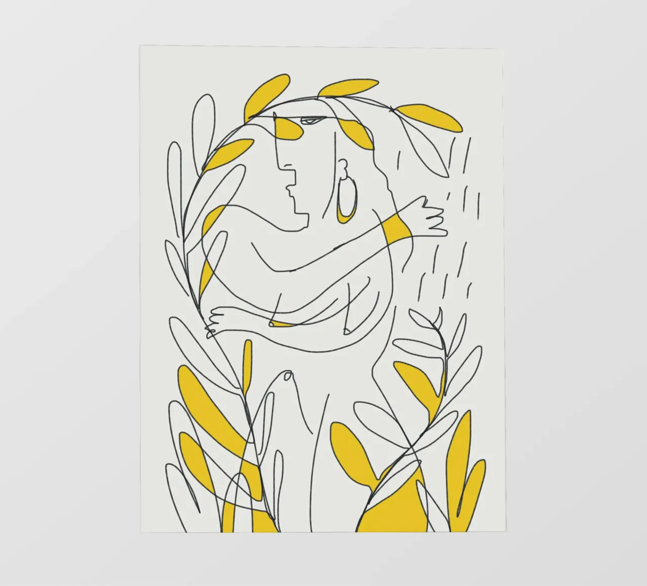 Doccia tropicale in line art pellicola backlit da Little Dean