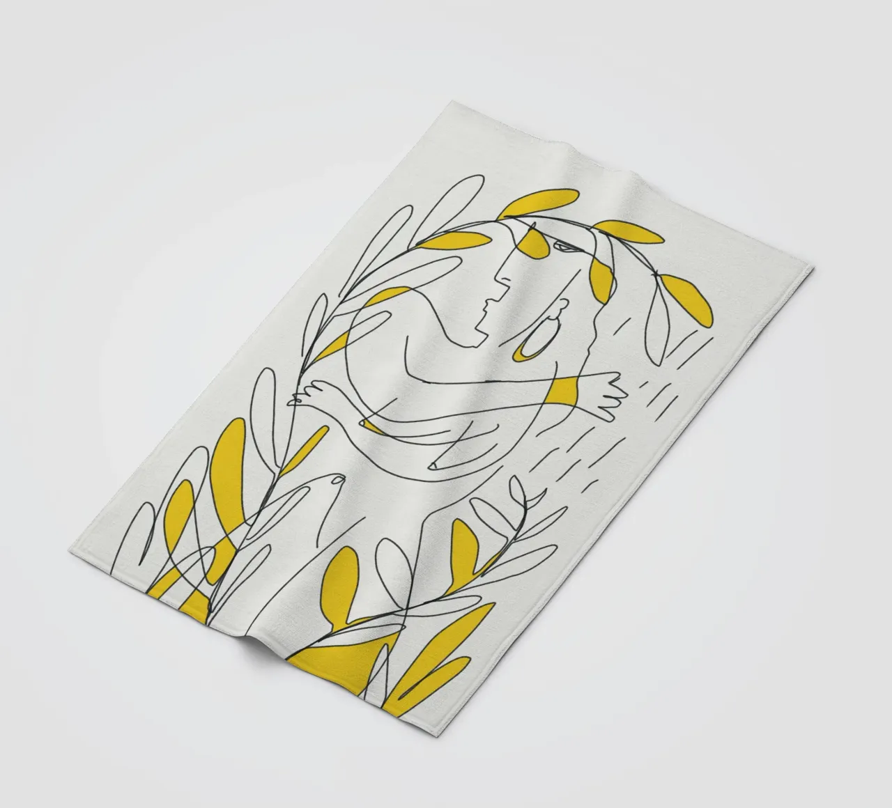Doccia tropicale in line art coperta in pile da Little Dean