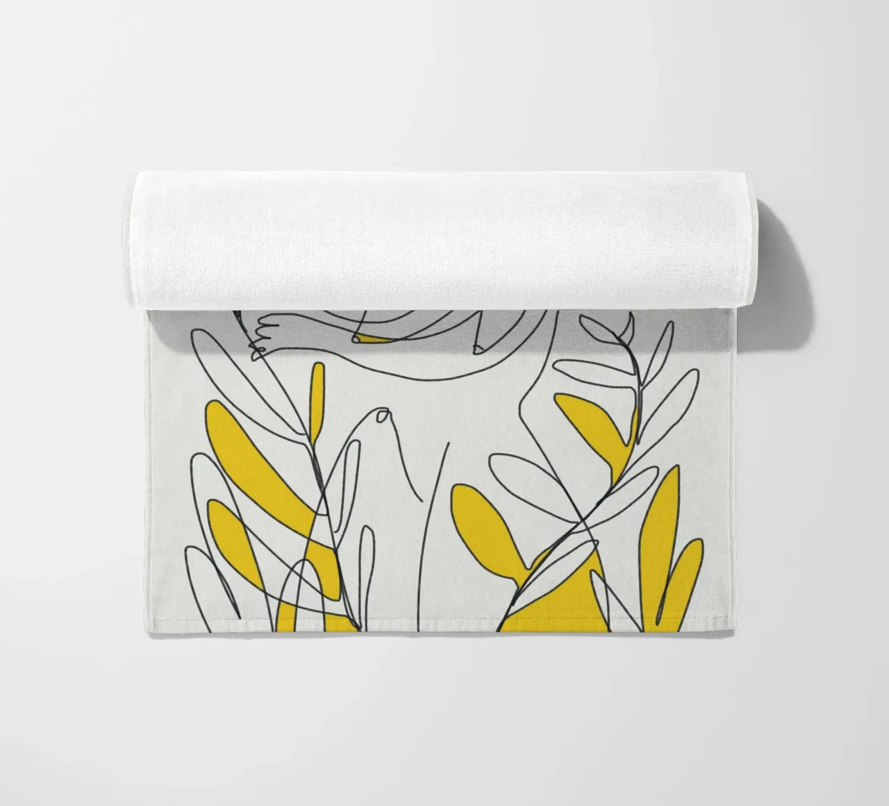 Doccia tropicale in line art telo mare da Little Dean