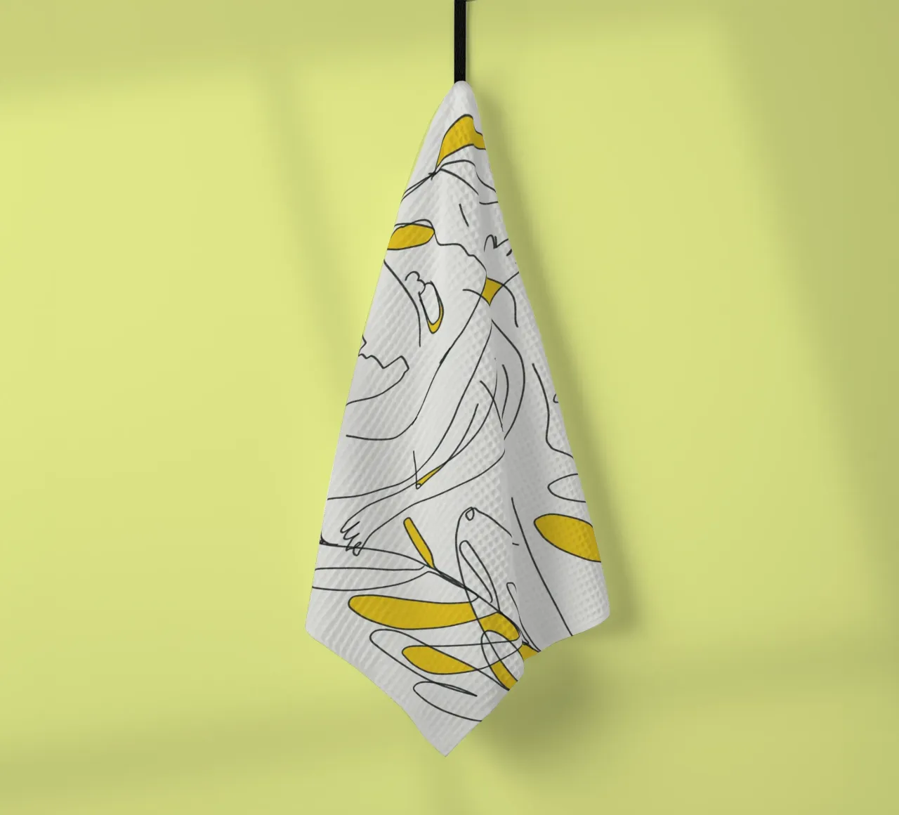 Doccia tropicale in line art canovaccio da cucina da Little Dean