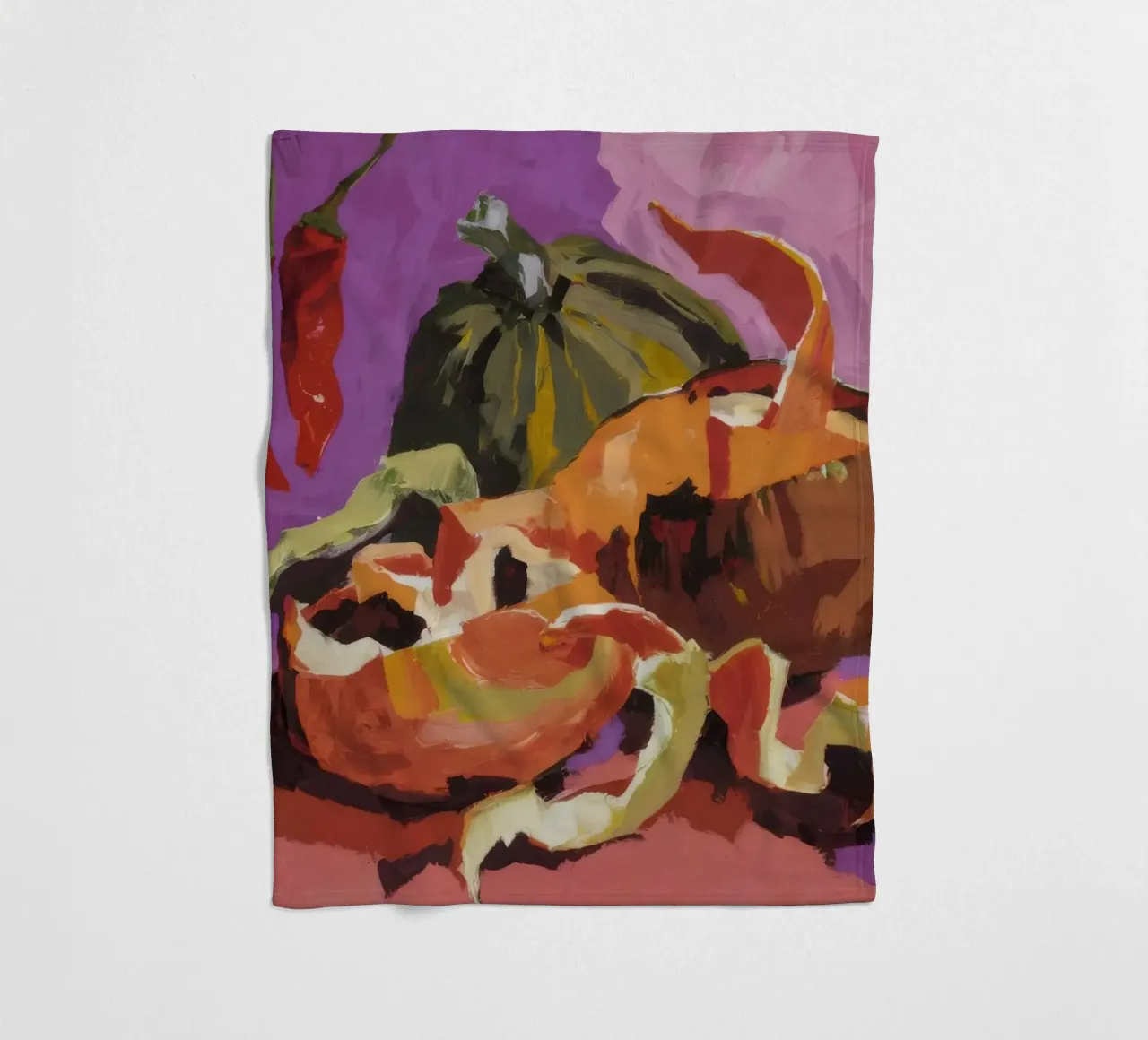 Kürbis-Pfeffer-Patch Fleecedecke von Radiance Landscape