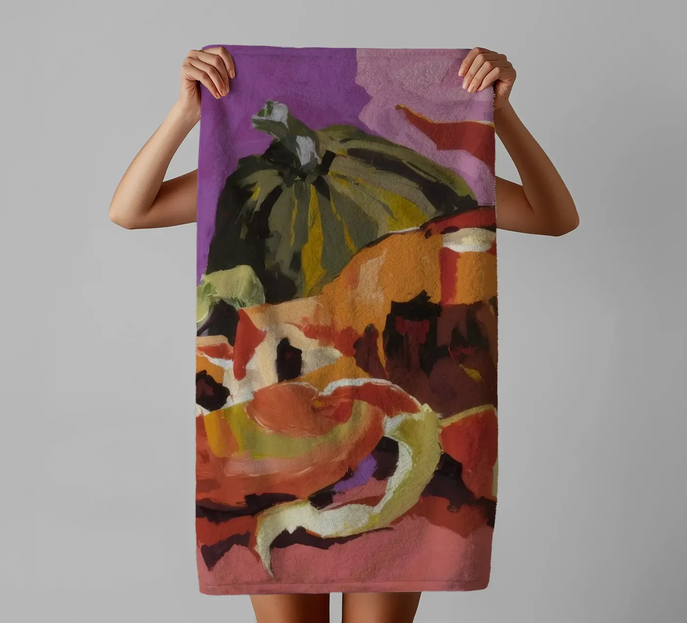 Pompoen Peper Patch badhanddoek van Radiance Landscape