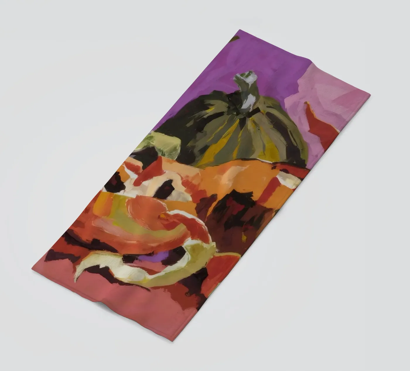 Pumpkin Pepper Patch beach towel by Radiance Landscape