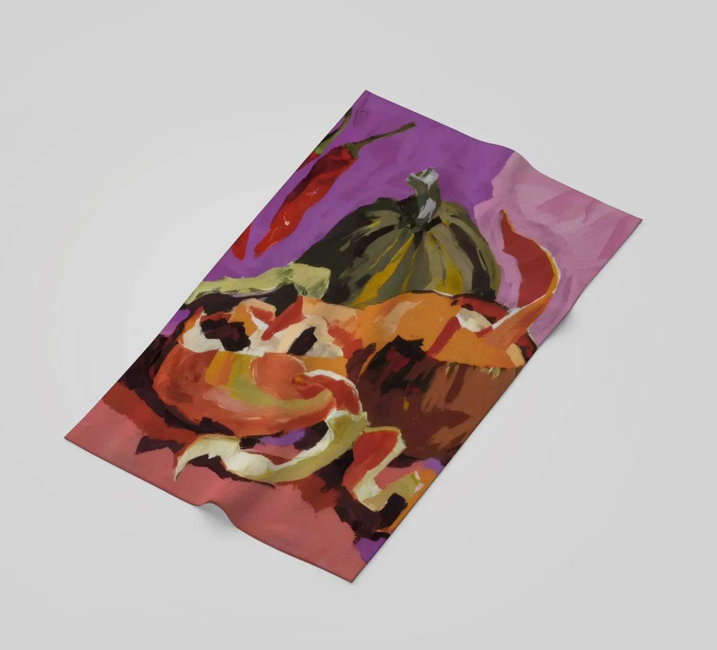 Pumpkin Pepper Patch beach towel by Radiance Landscape