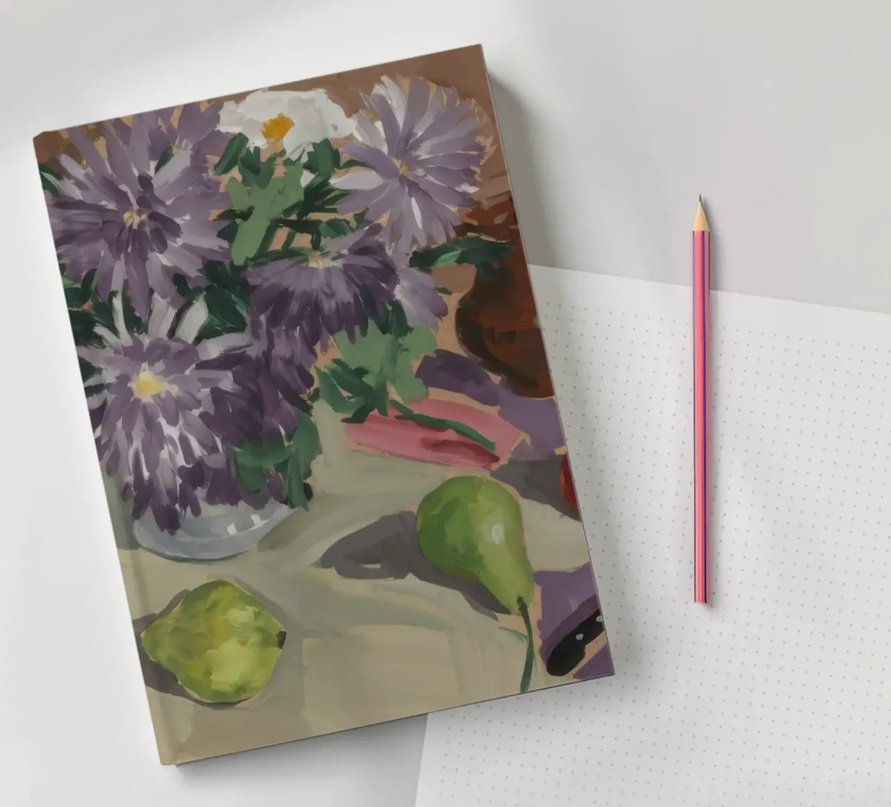 Aster's Pear Grace notebook by Radiance Landscape