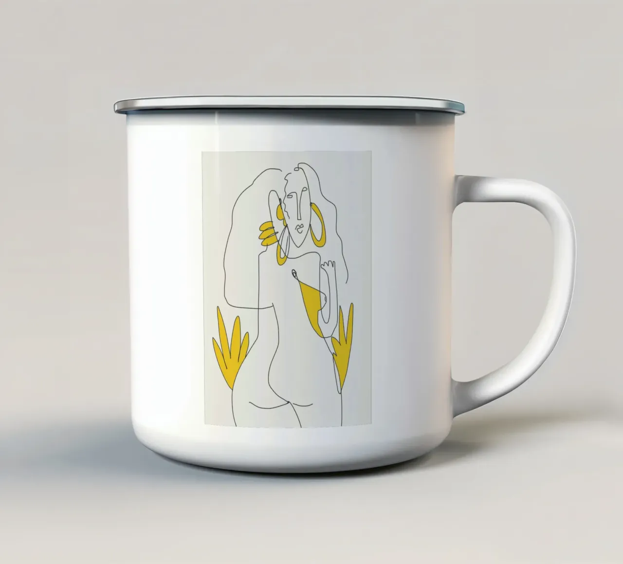 Linee e curve tazza in smalto da Little Dean