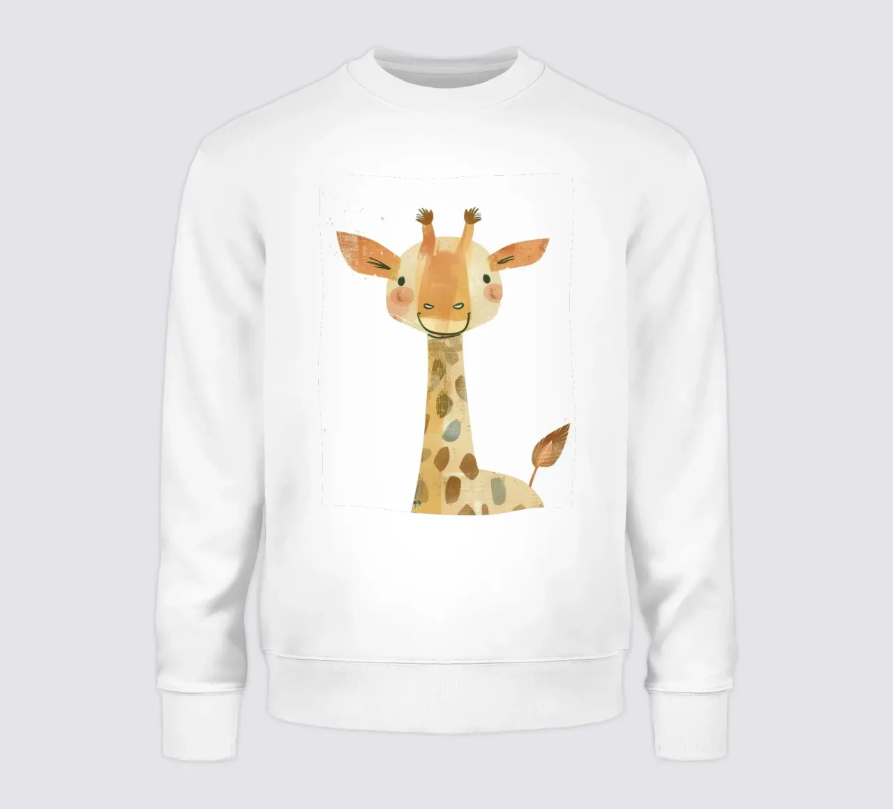 Whimsical Giraffe in Earthy Tones with Artistic Texture sweatshirt by DesignDoodle