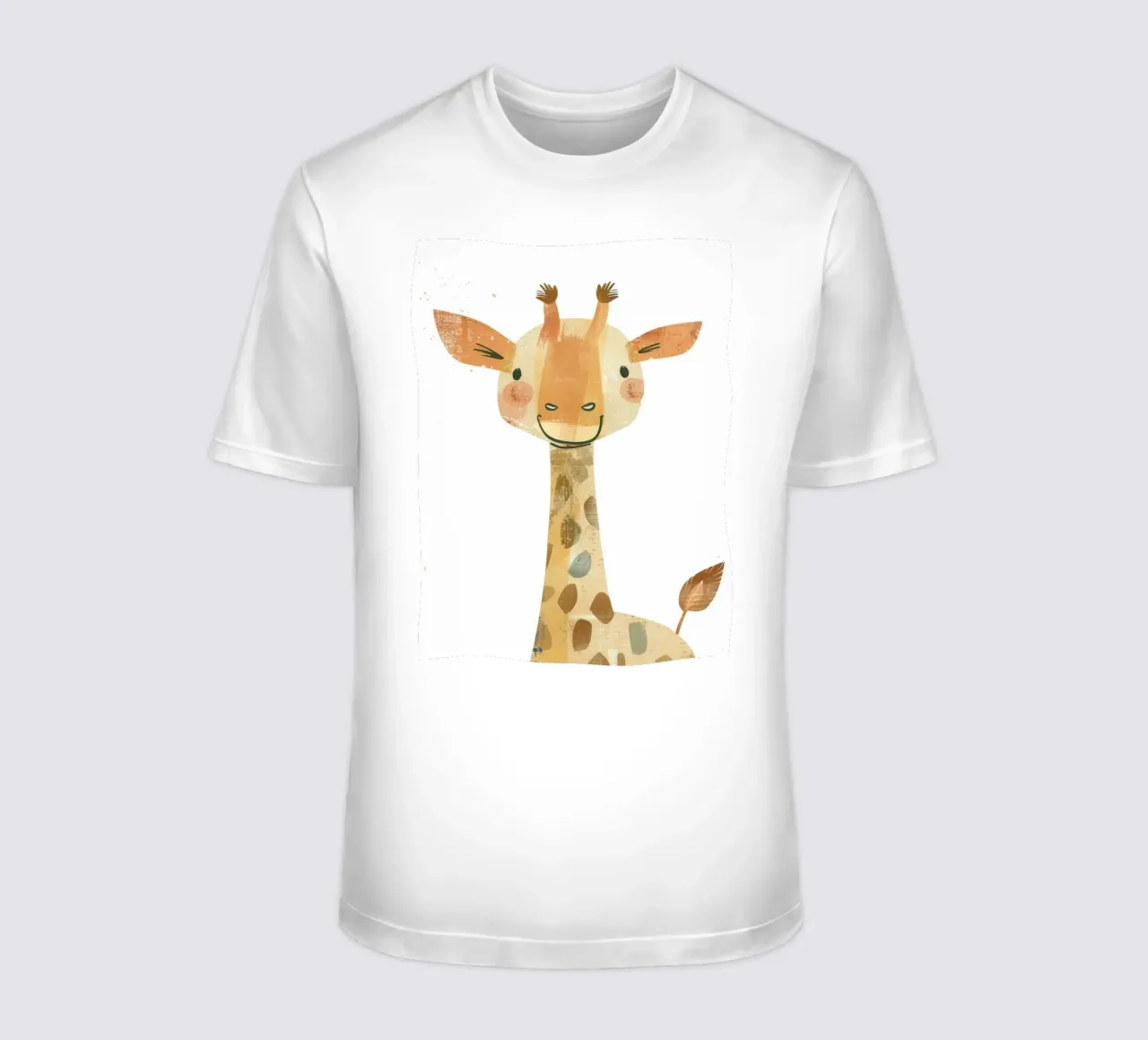 Whimsical Giraffe in Earthy Tones with Artistic Texture t-shirt by DesignDoodle