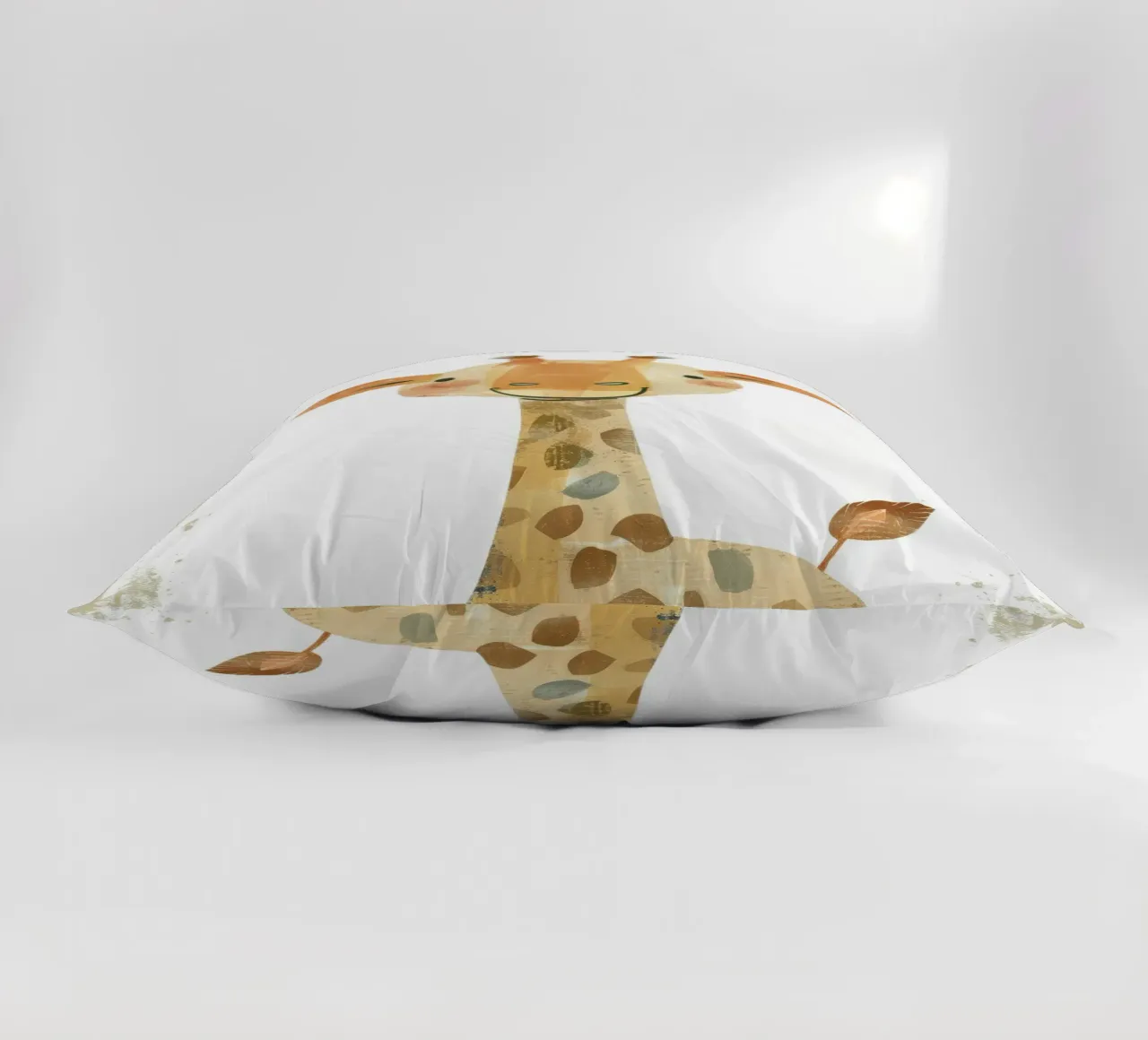 Whimsical Giraffe in Earthy Tones with Artistic Texture decorative cushion by DesignDoodle