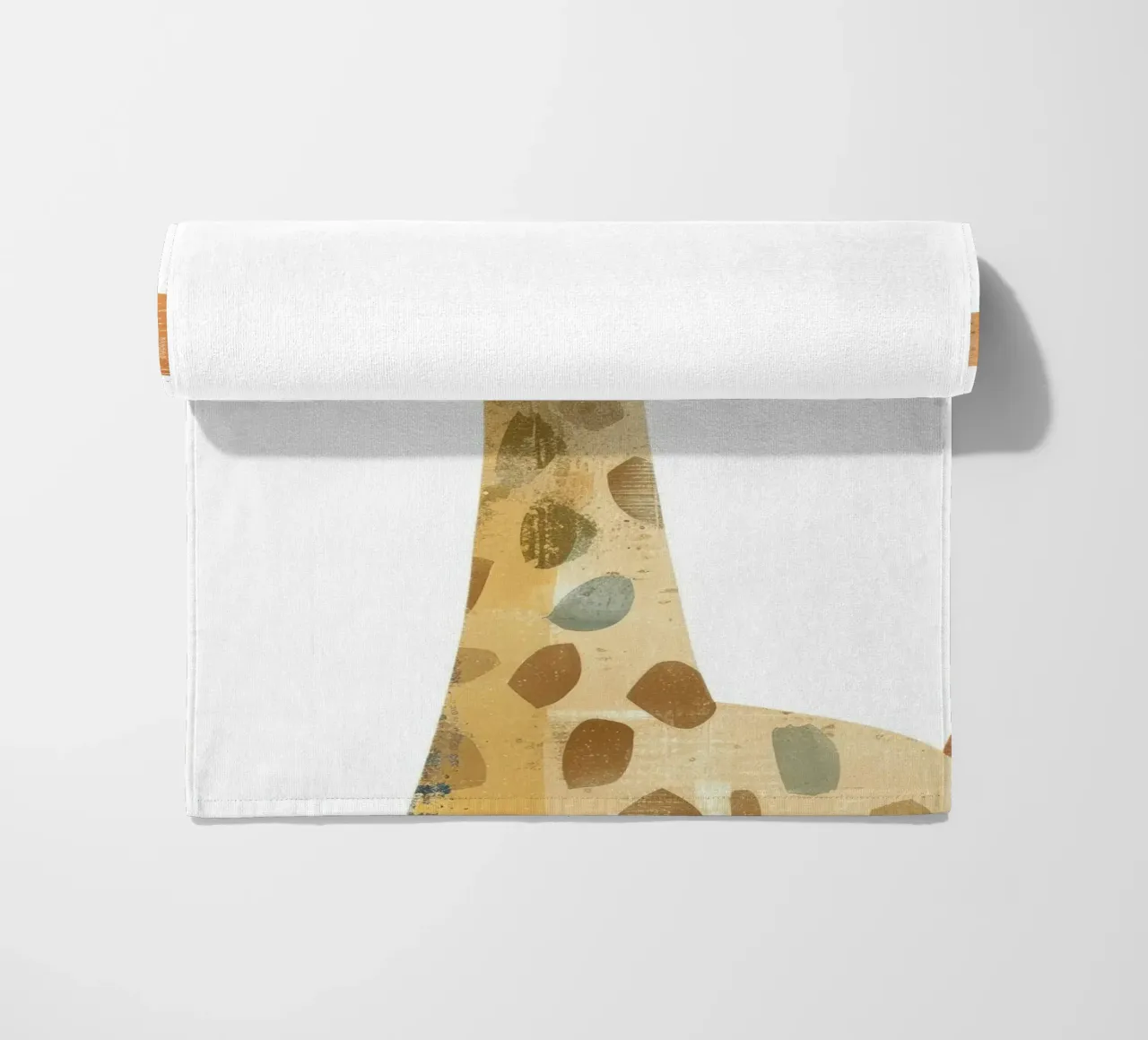 Whimsical Giraffe in Earthy Tones with Artistic Texture beach towel by DesignDoodle