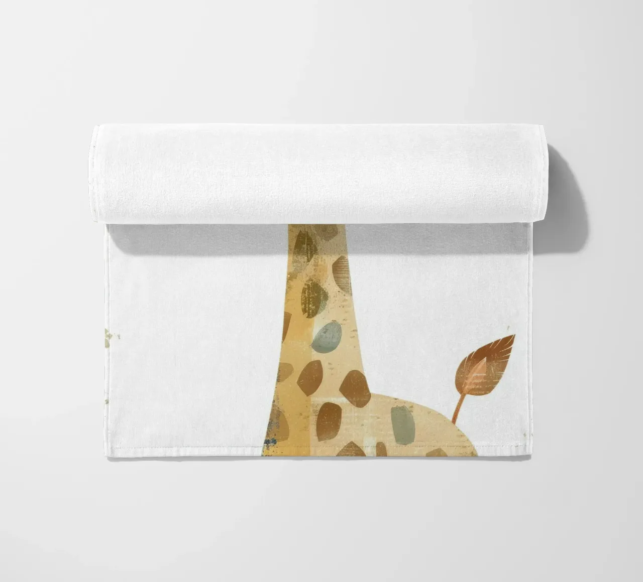 Whimsical Giraffe in Earthy Tones with Artistic Texture beach towel by DesignDoodle