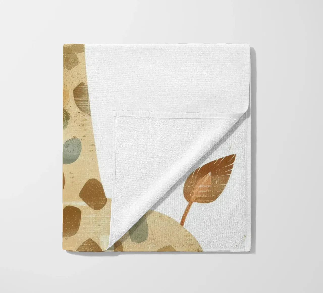 Whimsical Giraffe in Earthy Tones with Artistic Texture beach towel by DesignDoodle