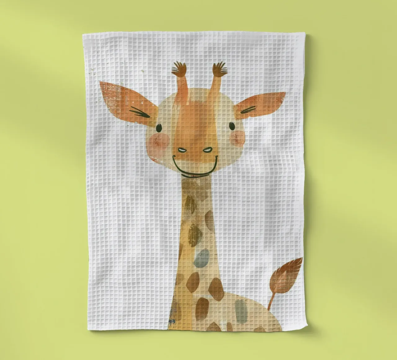 Girafe fantaisiste dans des tons terreux avec une texture artistique torchon de DesignDoodle
