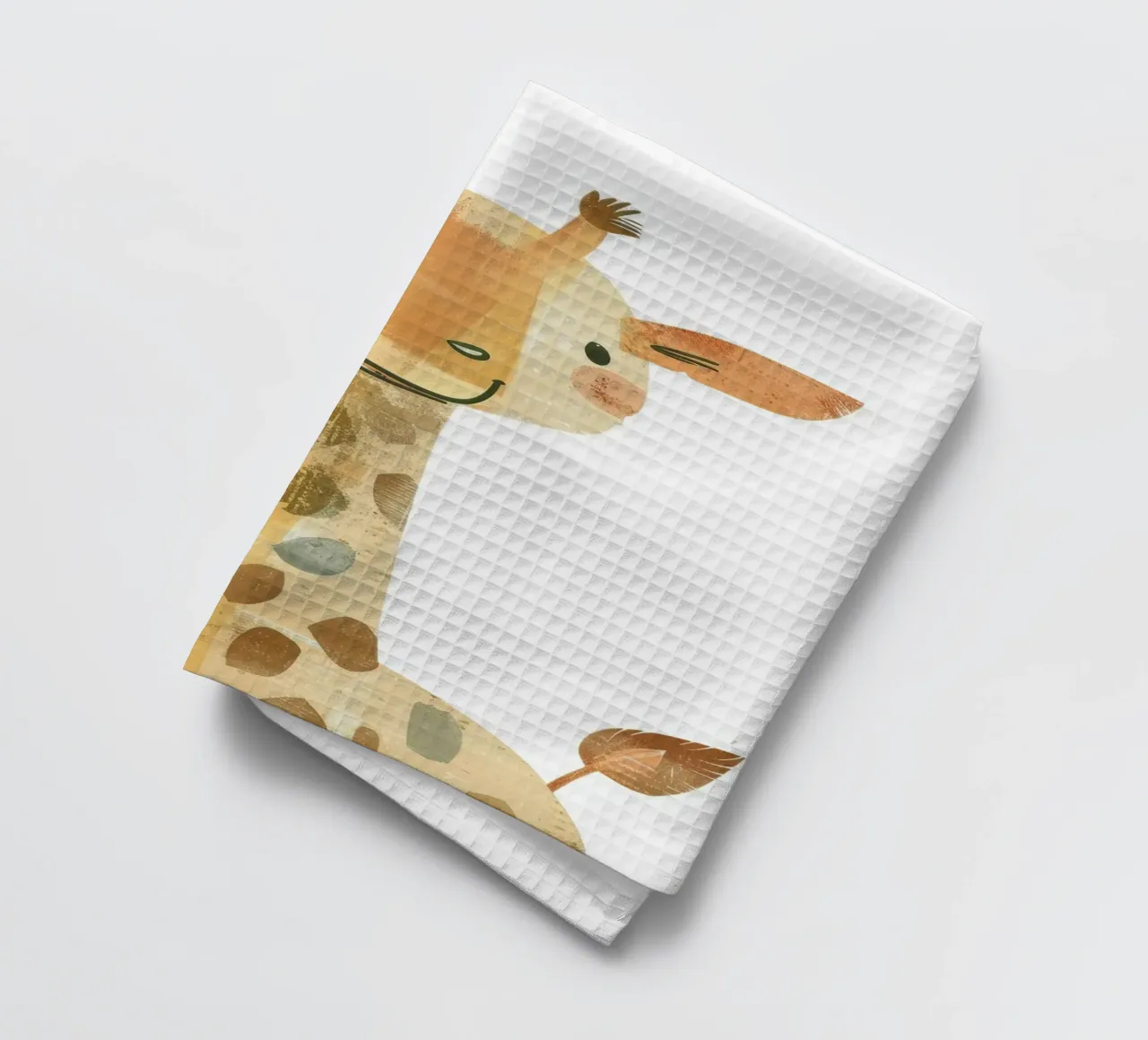 Girafe fantaisiste dans des tons terreux avec une texture artistique torchon de DesignDoodle