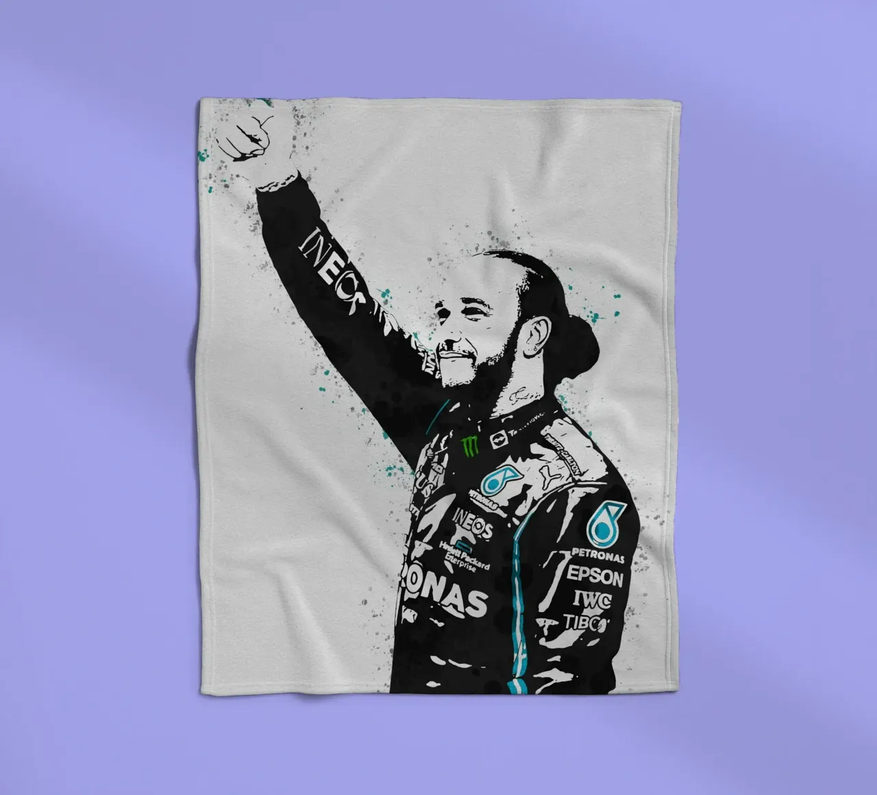 lewis hamilton coperta in pile da tenten