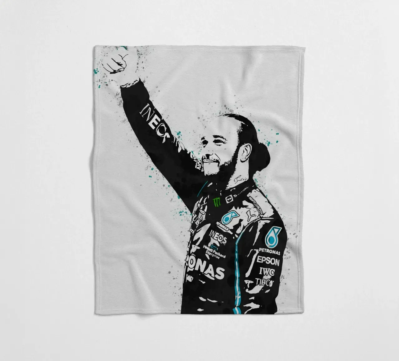 lewis hamilton coperta in pile da tenten