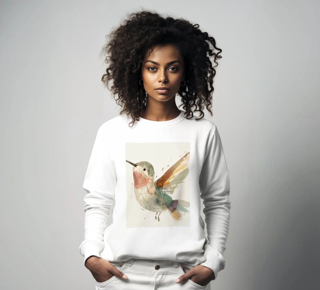 Colibrì dinamico in acquerello vibrante felpa da DesignDoodle