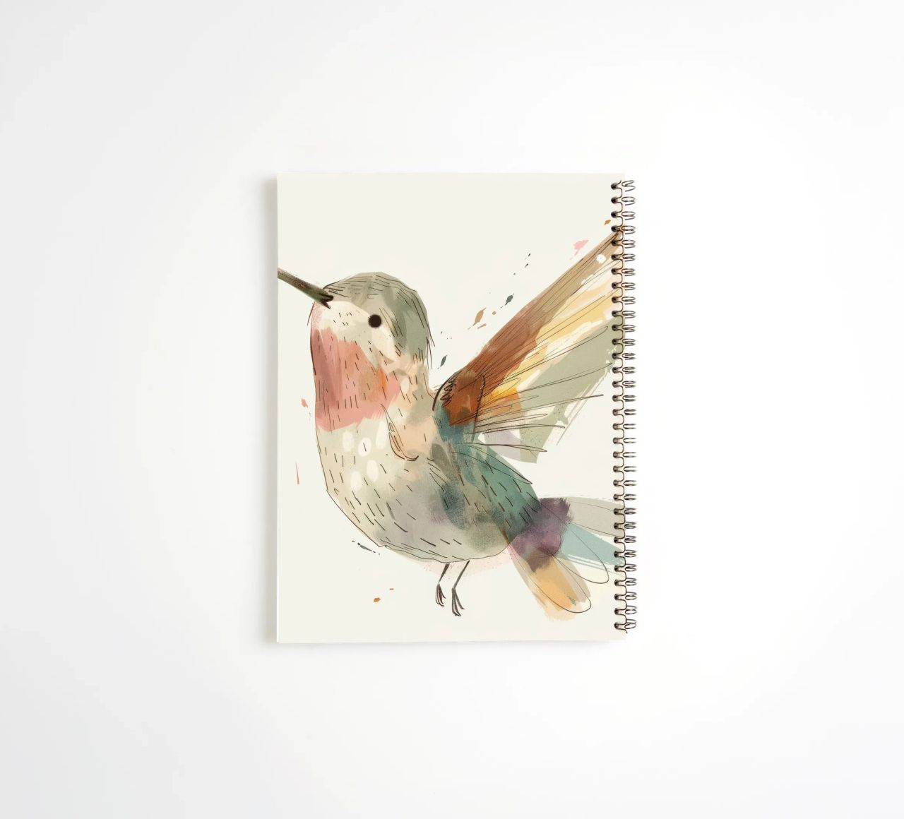 Dynamic Hummingbird in Vibrant Watercolor spiral notebook by DesignDoodle