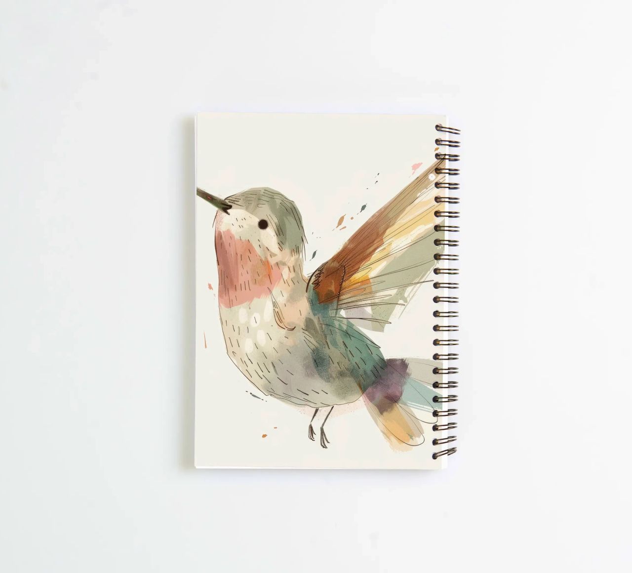 Dynamic Hummingbird in Vibrant Watercolor spiral notebook by DesignDoodle