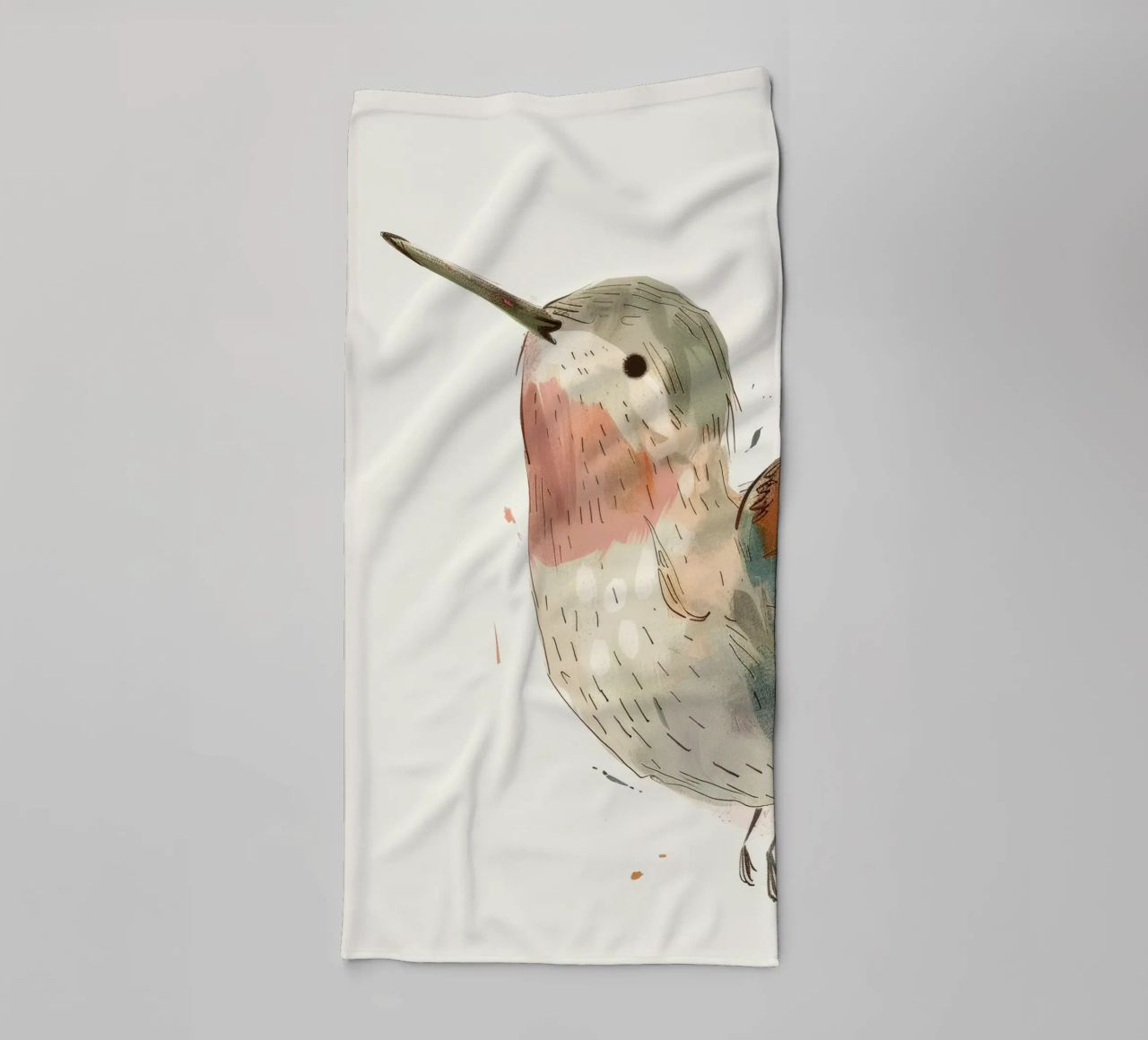 Dynamic Hummingbird in Vibrant Watercolor towel by DesignDoodle