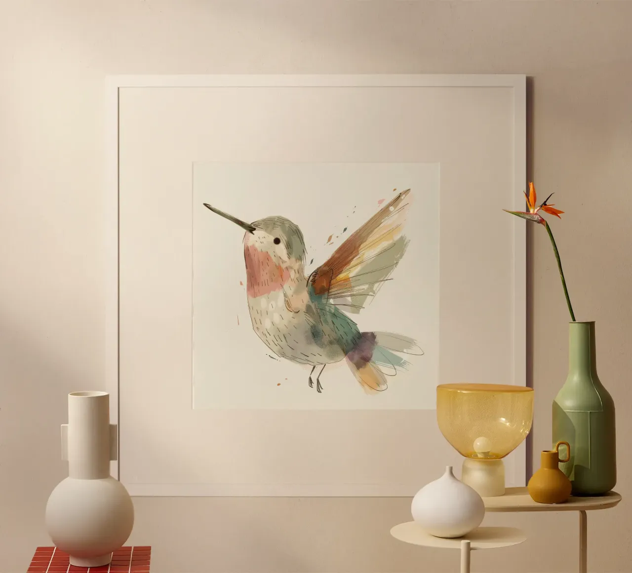 Colibrì dinamico in acquerello vibrante poster da DesignDoodle