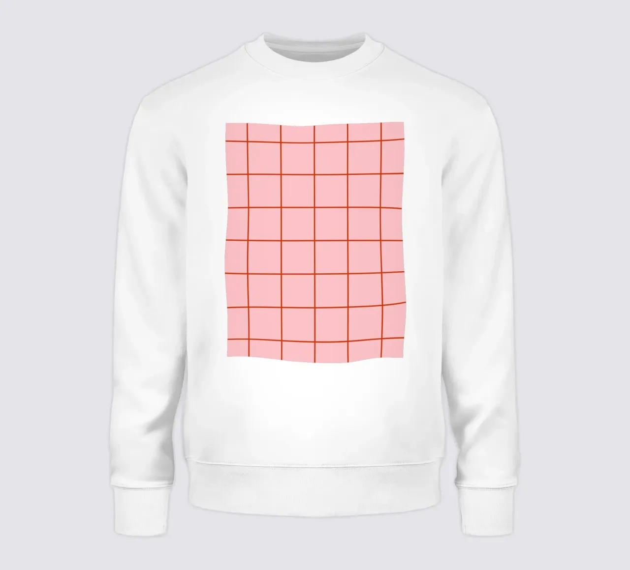 Quadrati a righe - rosa e rosso felpa da Wackapacka