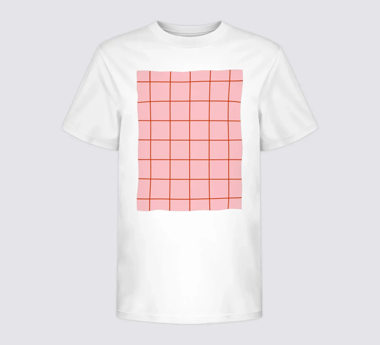 Quadrati a righe - rosa e rosso t-shirt bambini da Wackapacka