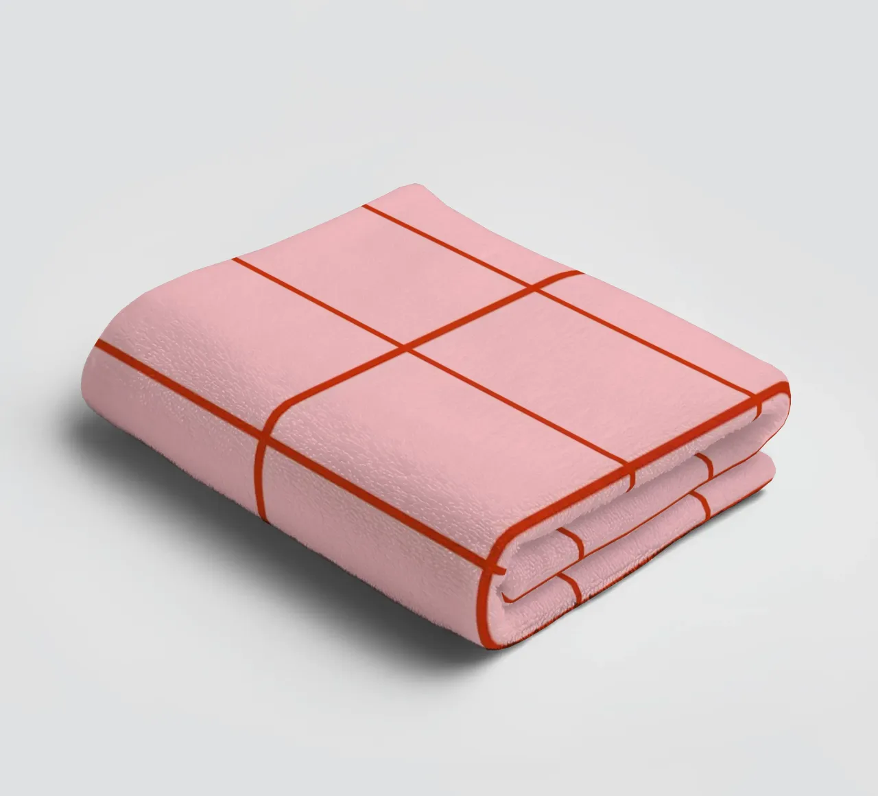 Quadrati a righe - rosa e rosso asciugamano da bagno da Wackapacka