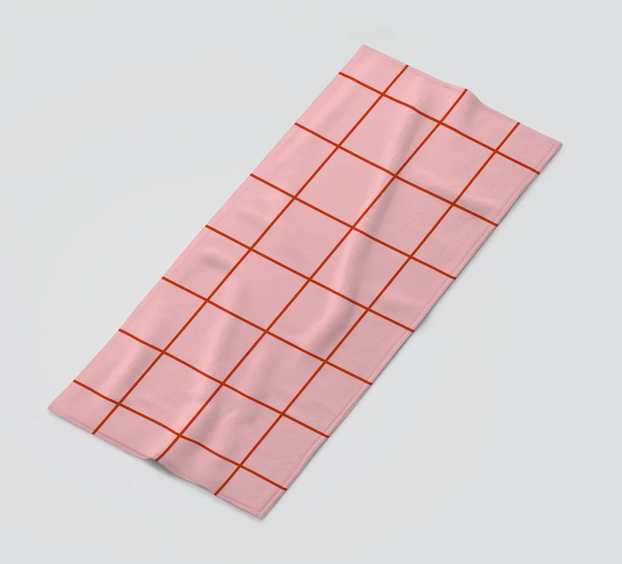 Quadrati a righe - rosa e rosso telo mare da Wackapacka