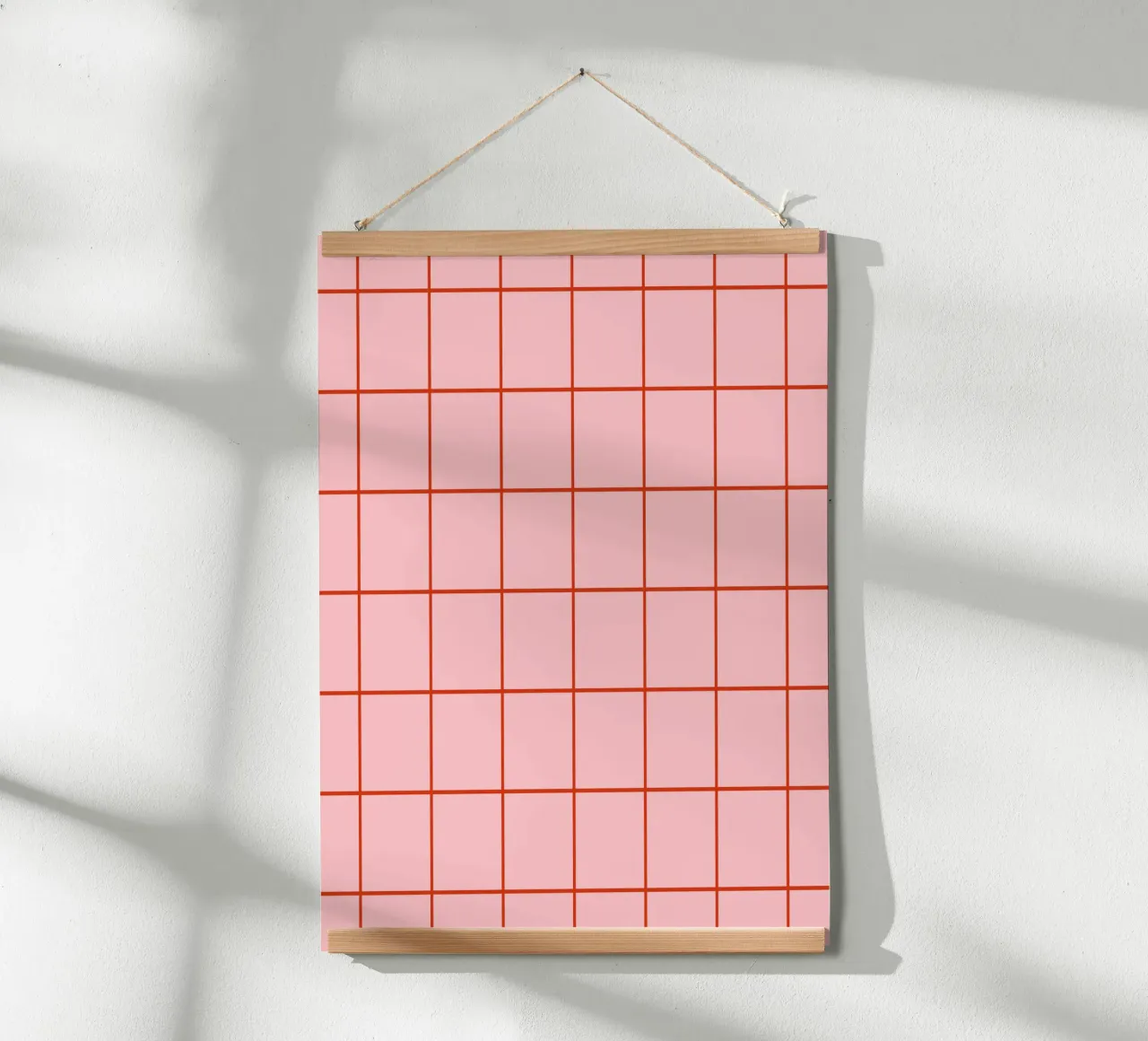 Quadrati a righe - rosa e rosso carta hahnemühle da Wackapacka