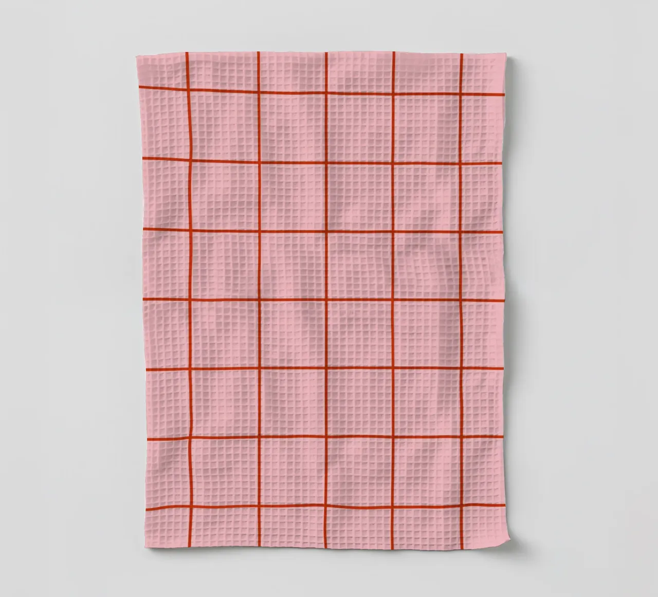 Quadrati a righe - rosa e rosso canovaccio da cucina da Wackapacka