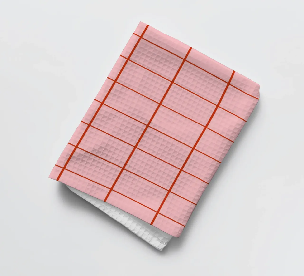 Quadrati a righe - rosa e rosso canovaccio da cucina da Wackapacka