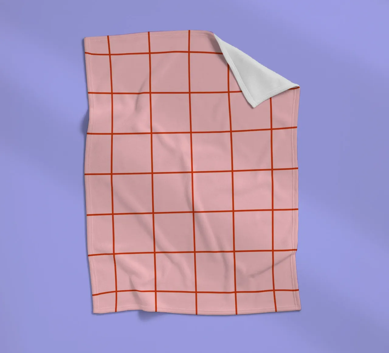 Quadrati a righe - rosa e rosso coperta in pile da Wackapacka