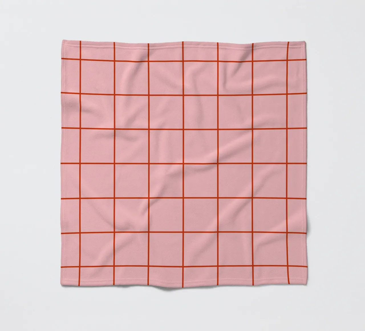 Quadrati a righe - rosa e rosso coperta in pile da Wackapacka