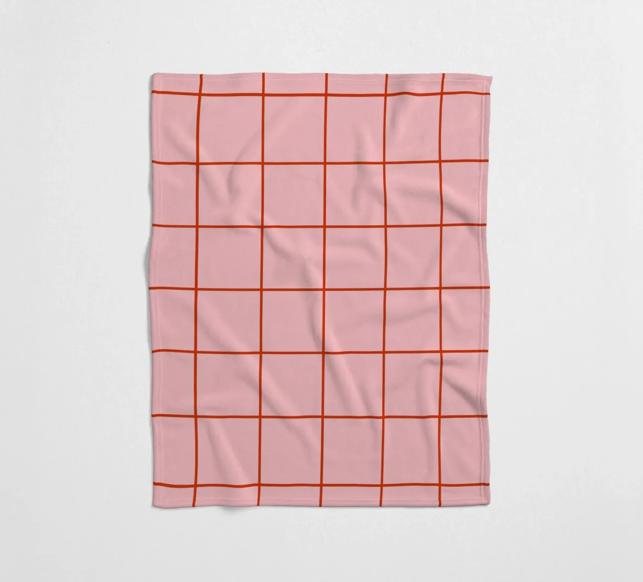 Quadrati a righe - rosa e rosso coperta in pile da Wackapacka