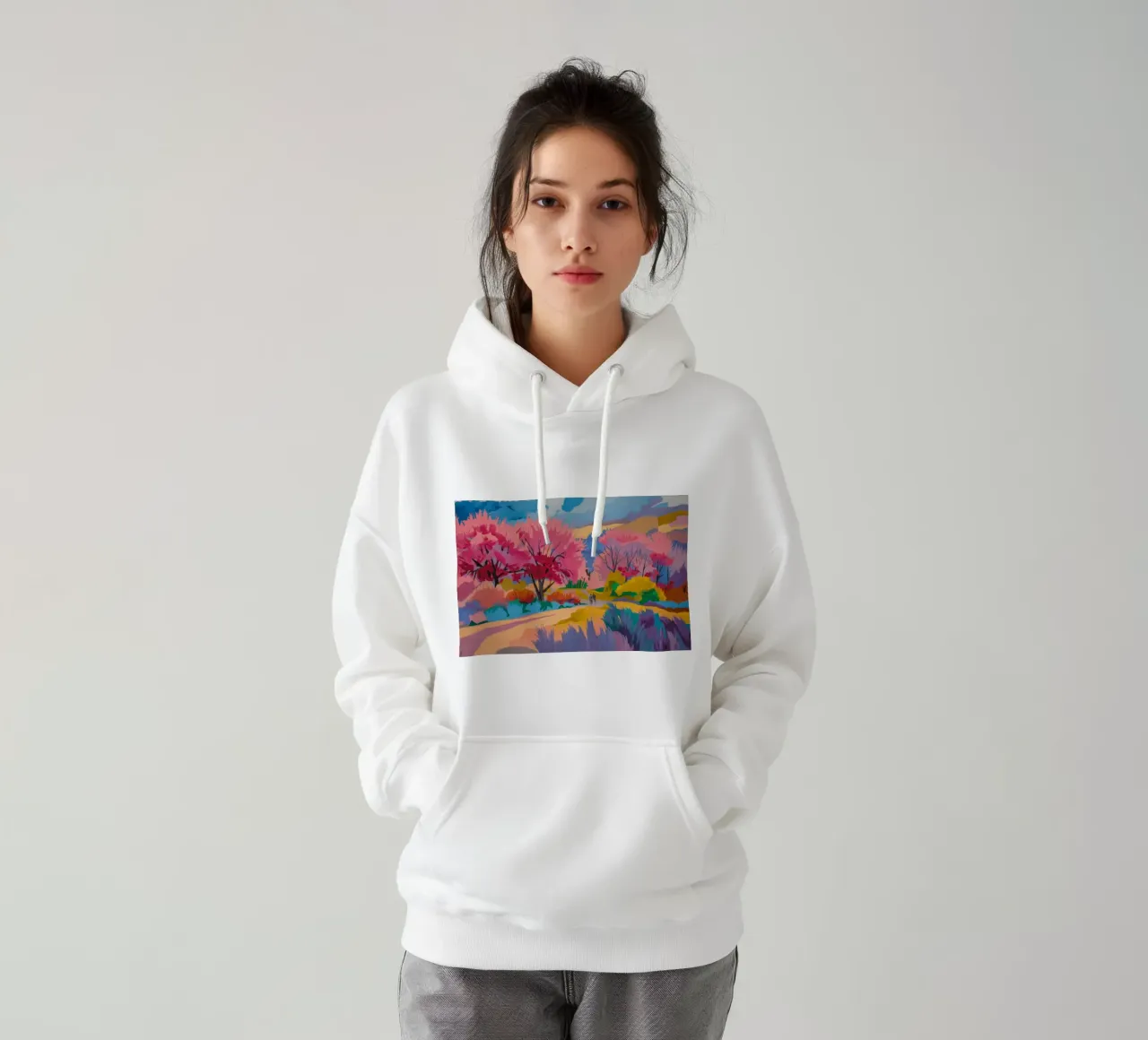 Sakura River Dream felpa con cappuccio da Radiance Landscape