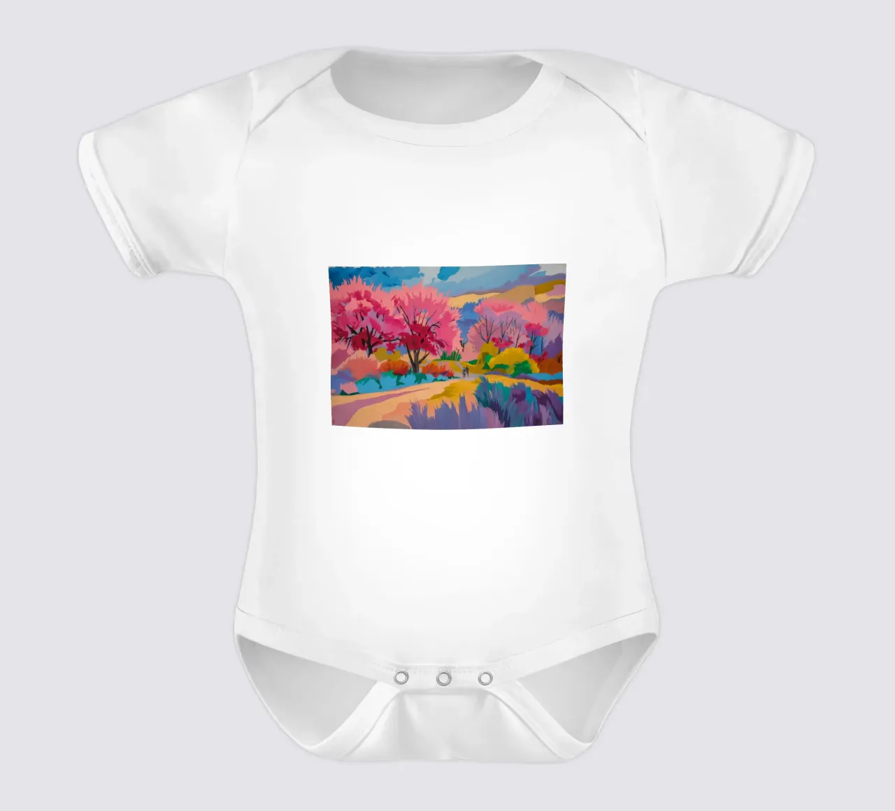 Sakura River Dream body neonato maniche corte da Radiance Landscape