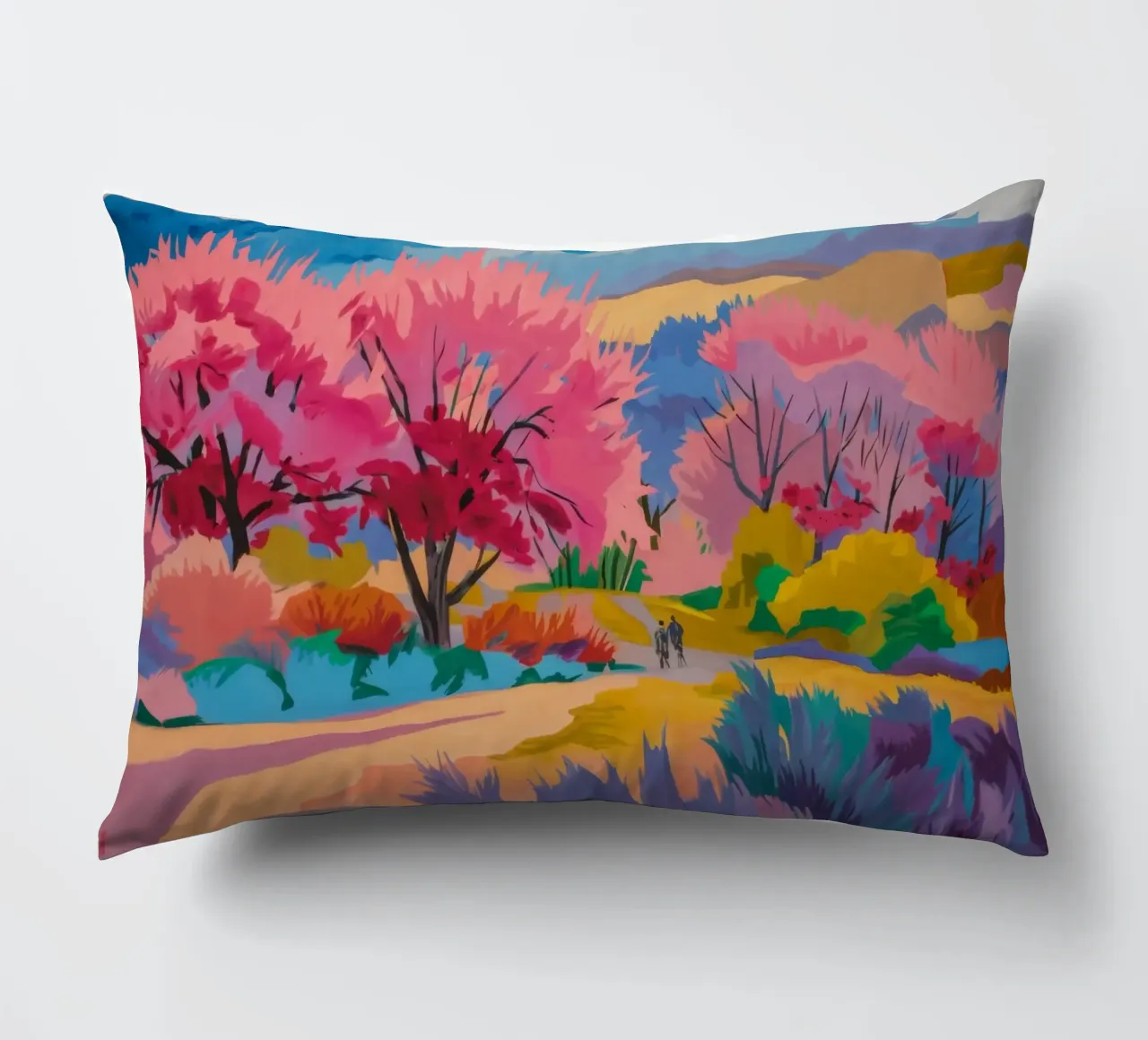 Sakura River Dream cuscino da Radiance Landscape