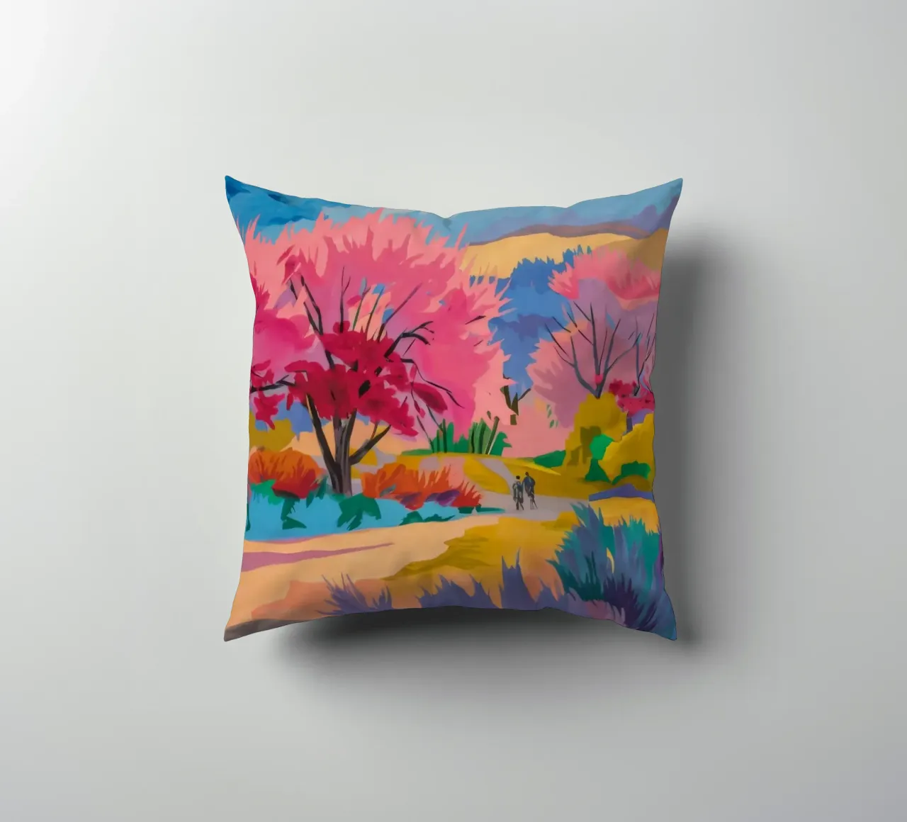 Sakura River Dream cuscino da Radiance Landscape