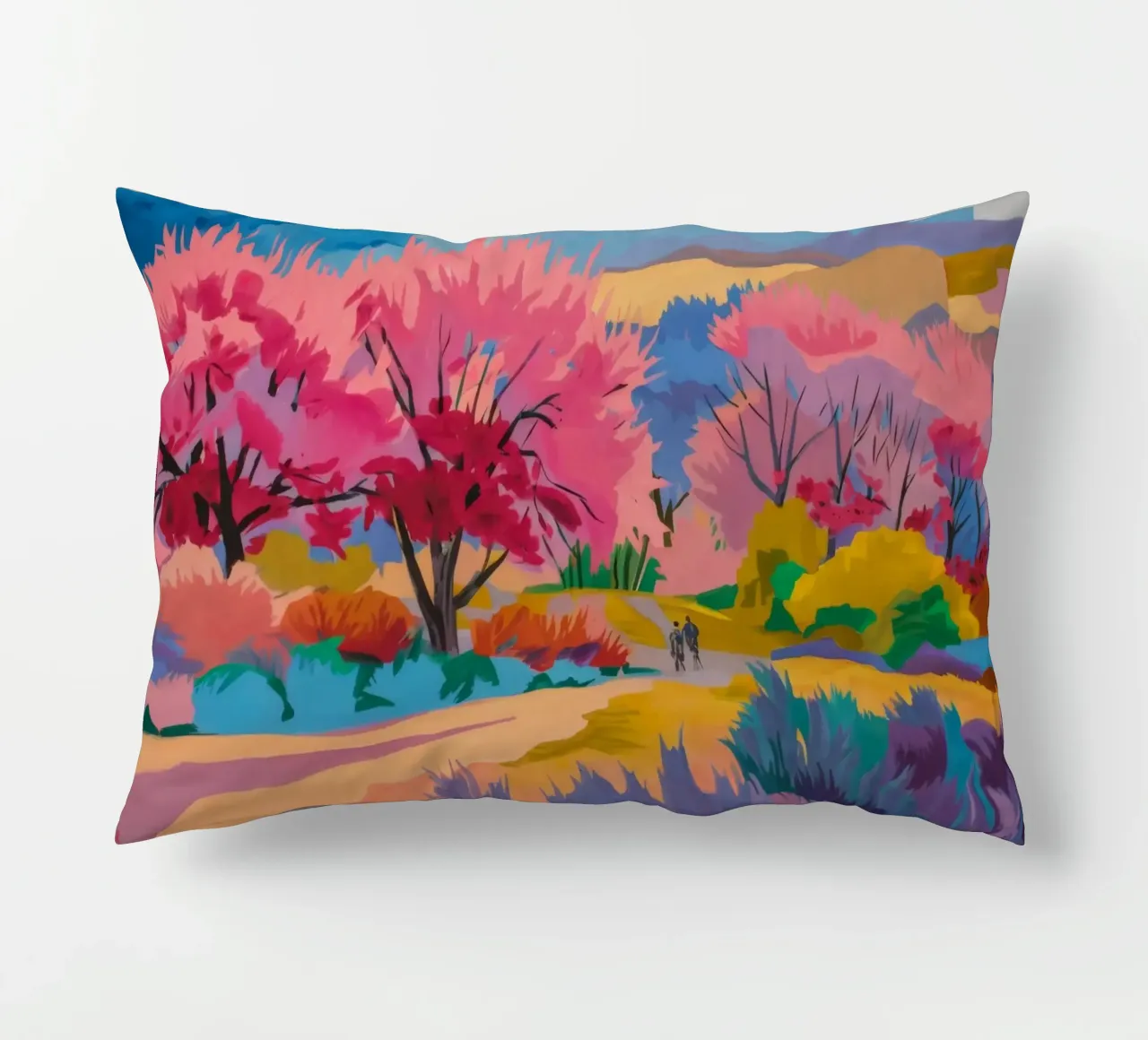Sakura River Dream cuscino da Radiance Landscape