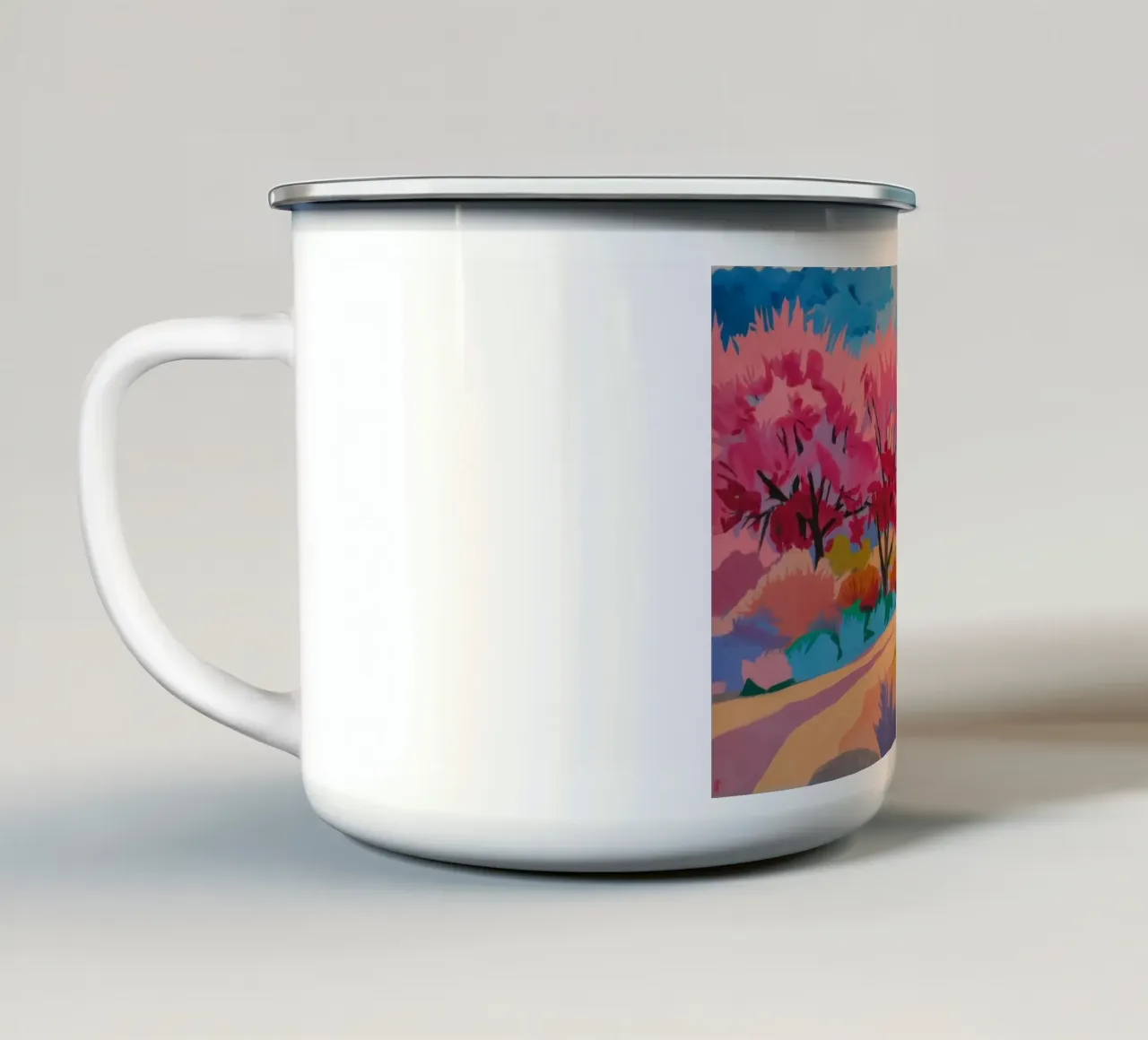 Sakura River Dream tazza in smalto da Radiance Landscape